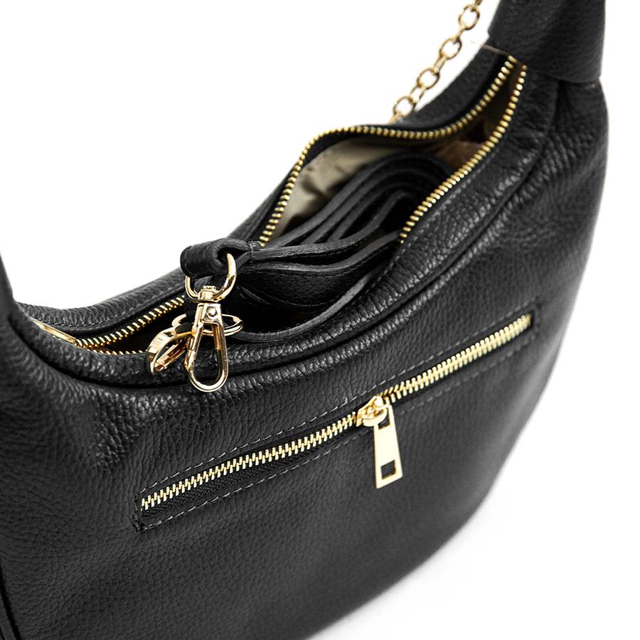 Laura Di Maggio MOON – Borsa a spalla in pelle nera Offerta temporanea