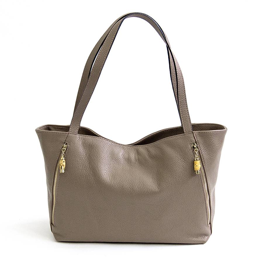 Laura Di Maggio BAMBU’ SHOPPER – Borsa in pelle taupe Grandi sconti