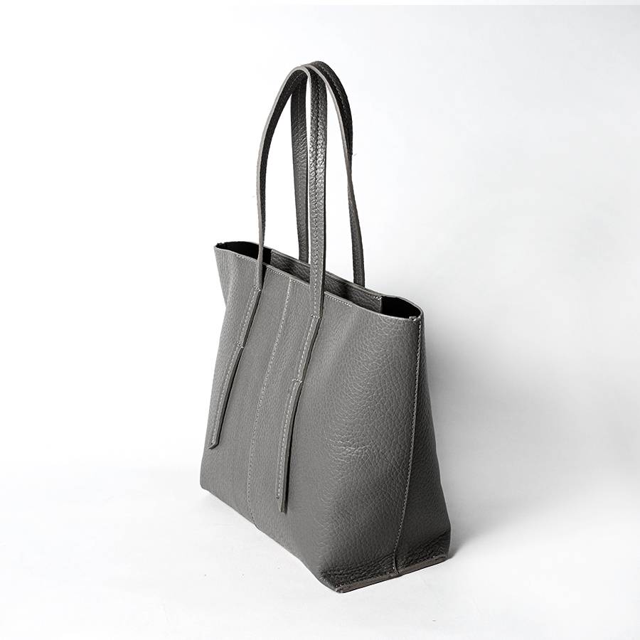 Laura Di Maggio MARGÒ Small – Shopper in pelle dollaro grigia Prezzo basso