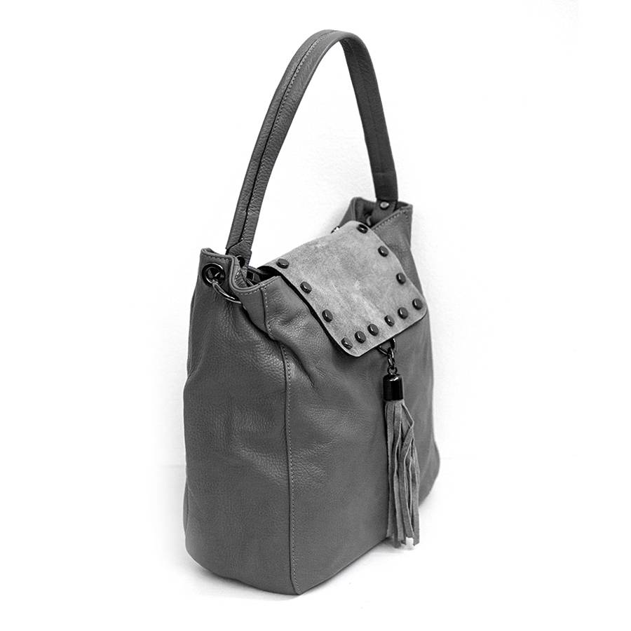Laura Di Maggio ISIDORA – Borsa in pelle dollaro + camoscio antracite ACQUISTA ORA