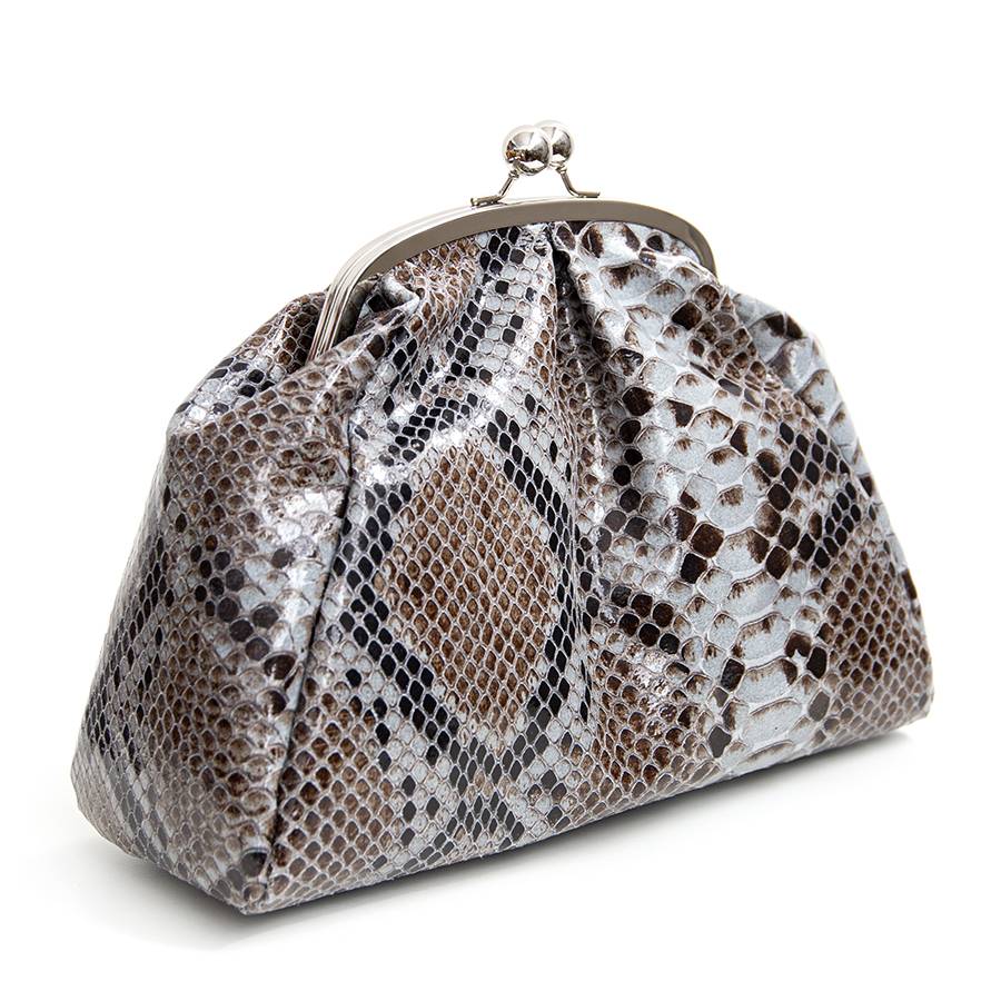 Laura Di Maggio CLUTCH – borsello in pelle stampa pitone azzurro Ultimo giorno