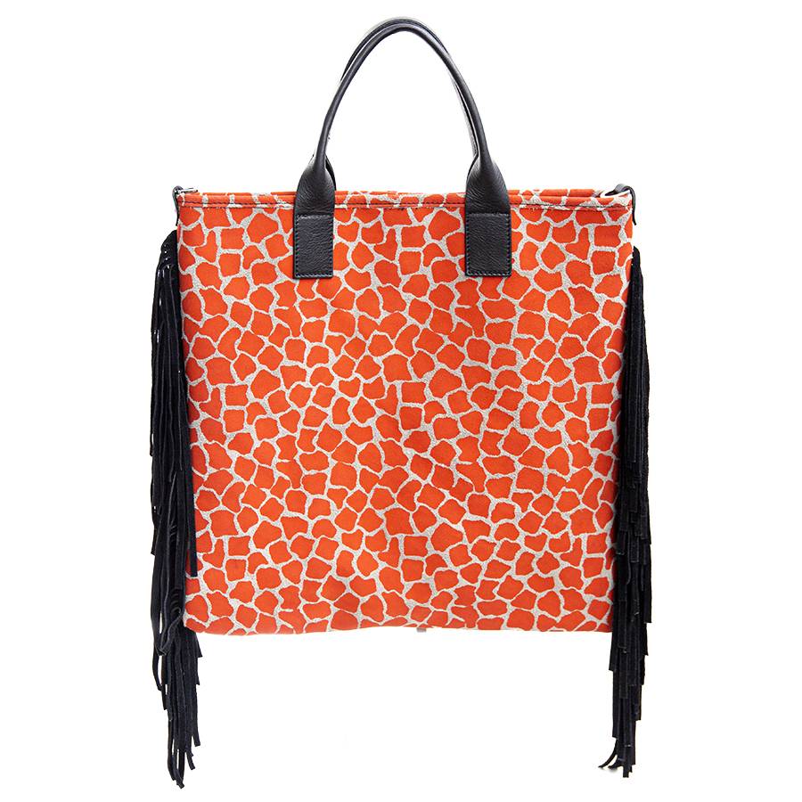 Laura Di Maggio JENNY – Borsa in camoscio stampa giraffa arancio Only for today