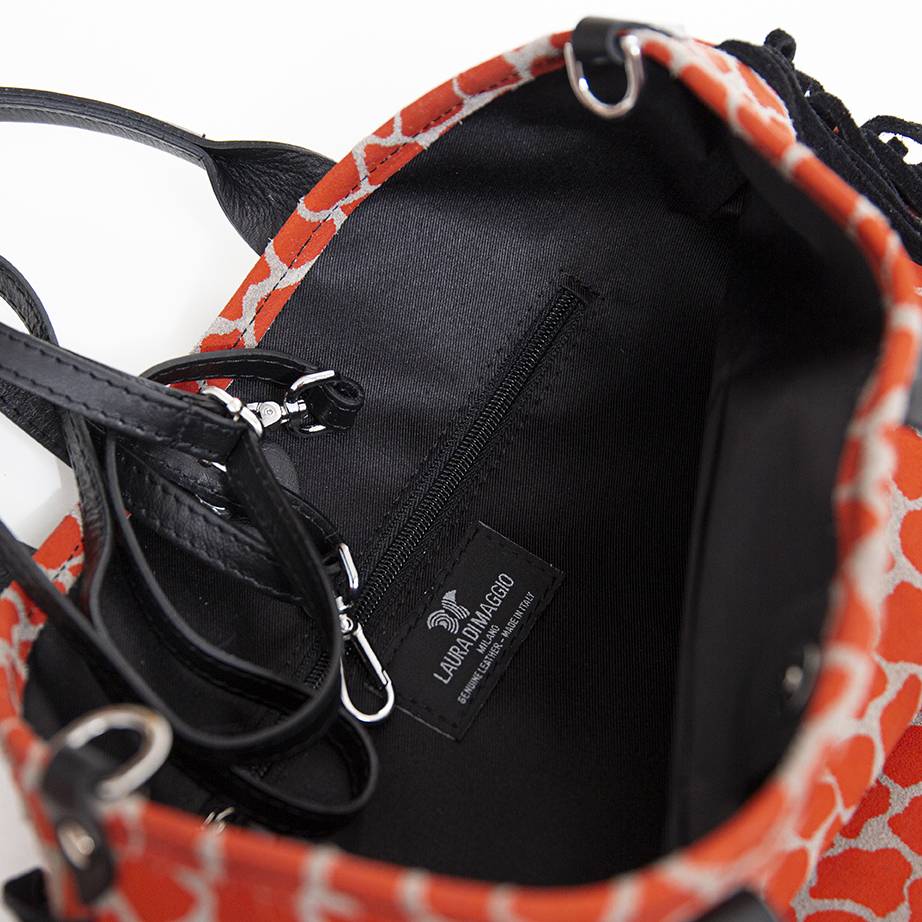 Laura Di Maggio JENNY – Borsa in camoscio stampa giraffa arancio Only for today