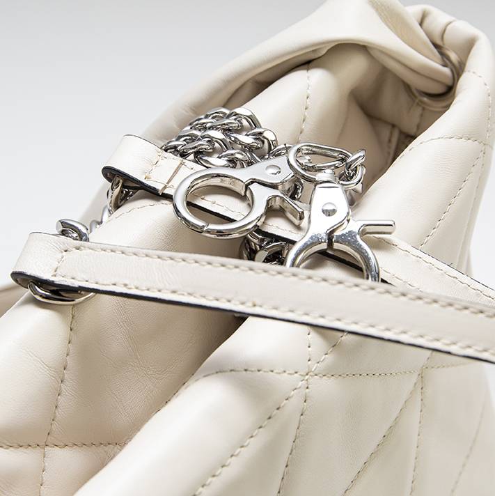 Laura Di Maggio RITA – borsa in pelle soft trapuntato latte Offerta speciale della fabbrica