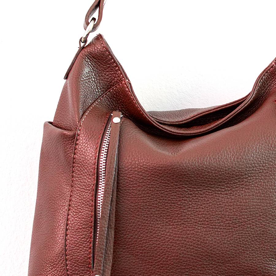 Laura Di Maggio ZIPPY – sacca in pelle con zip rubino 50% di sconto con spedizione gratuita