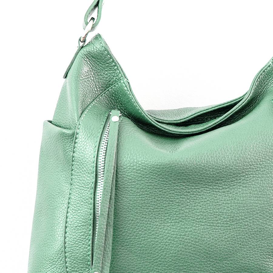 Laura Di Maggio ZIPPY – sacca in pelle con zip menta Officina