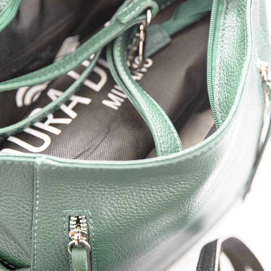 Laura Di Maggio ZIPPY – sacca in pelle con zip menta Officina
