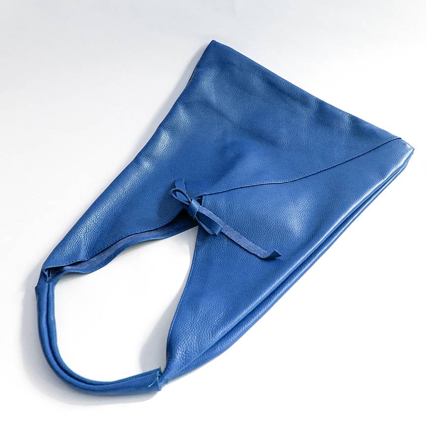 Laura Di Maggio LINA – Maxi sacca in pelle blu Esporta salva