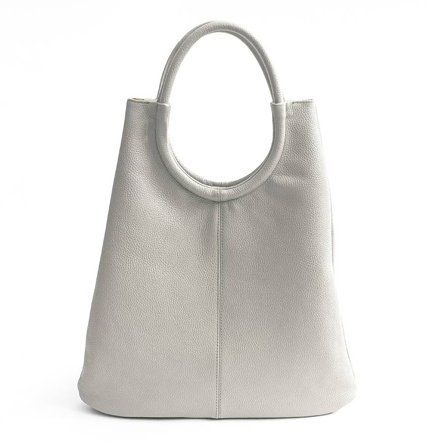 Laura Di Maggio INDIA – Maxi borsa con manico tondo in pelle latte 2025