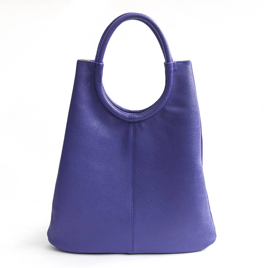 Laura Di Maggio INDIA – Maxi borsa con manico tondo in pelle glicine Italy