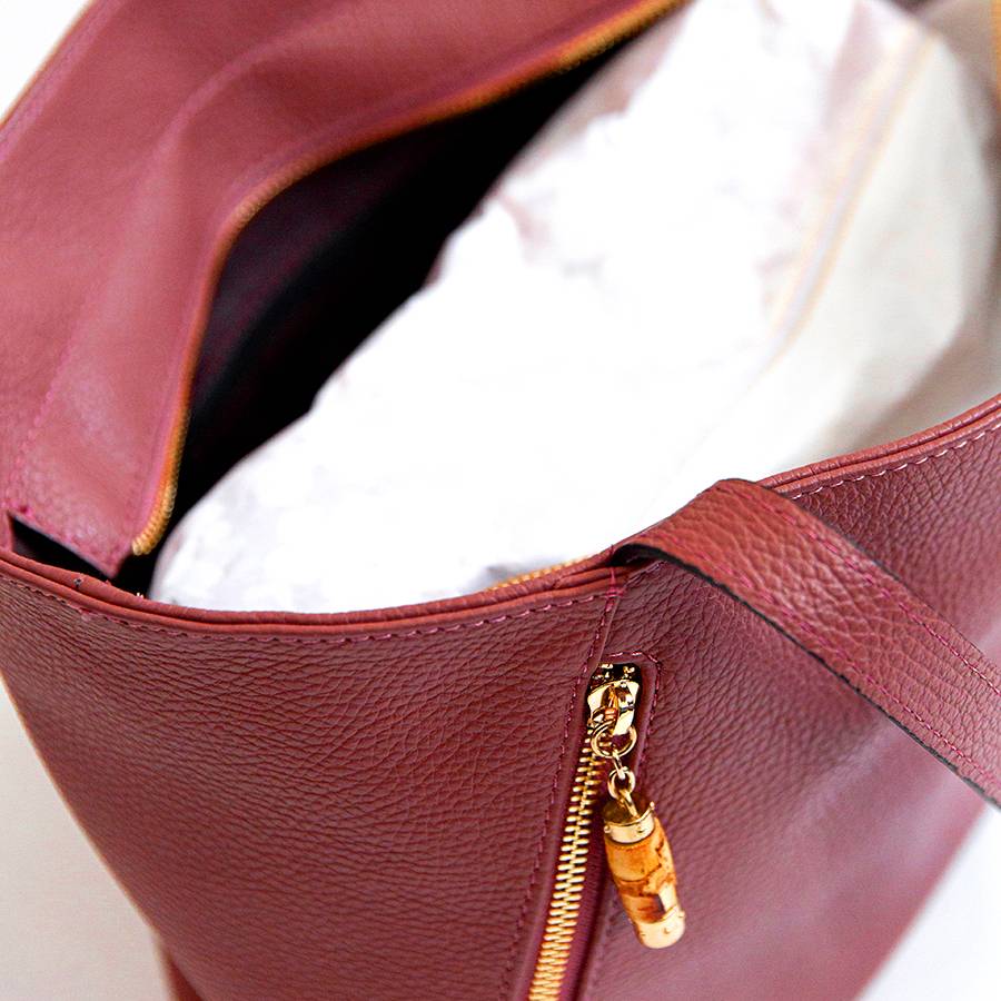 Laura Di Maggio BAMBU’ SHOPPER – Borsa in pelle rossa Italia