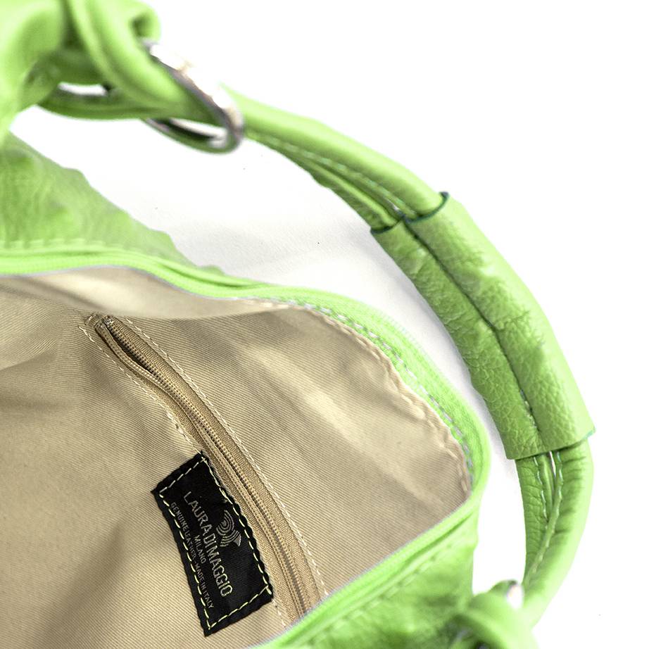Laura Di Maggio ASIA – hobo bag in pelle stampa chiodo verde mela Nuovo