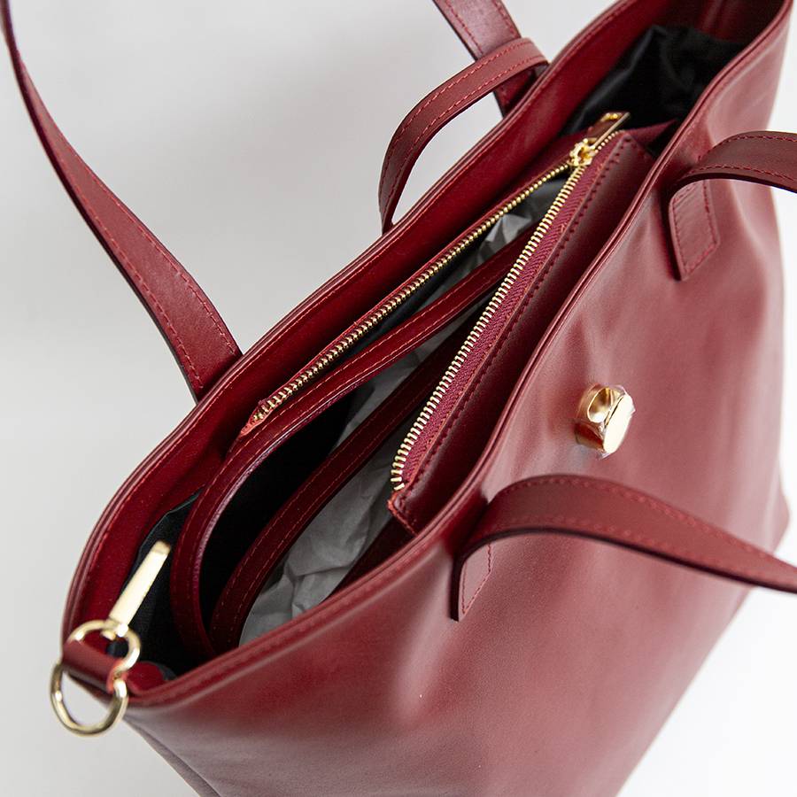 Laura Di Maggio LADY – shopping in pelle soft rubino Qualità
