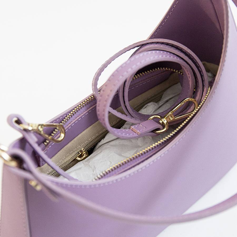 Laura Di Maggio EDI – borsa Hobo in pelle elegant malva Affare Del Giorno