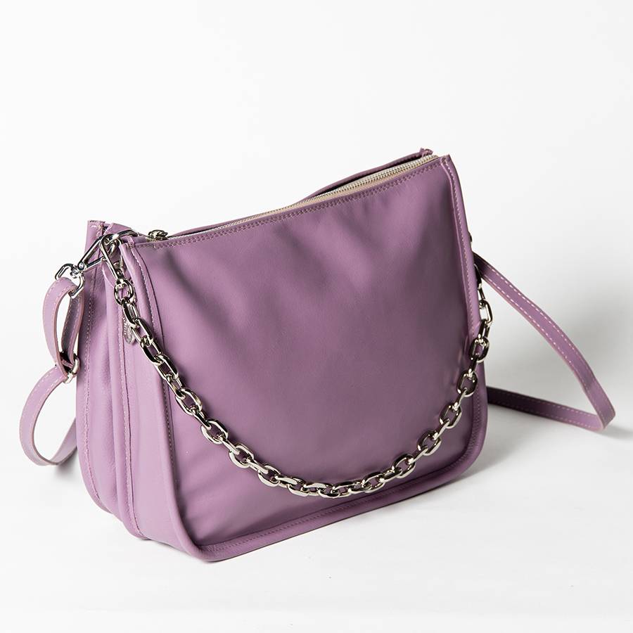 Laura Di Maggio POLLY – Postina in pelle nappa malva Prezzo Ridotto