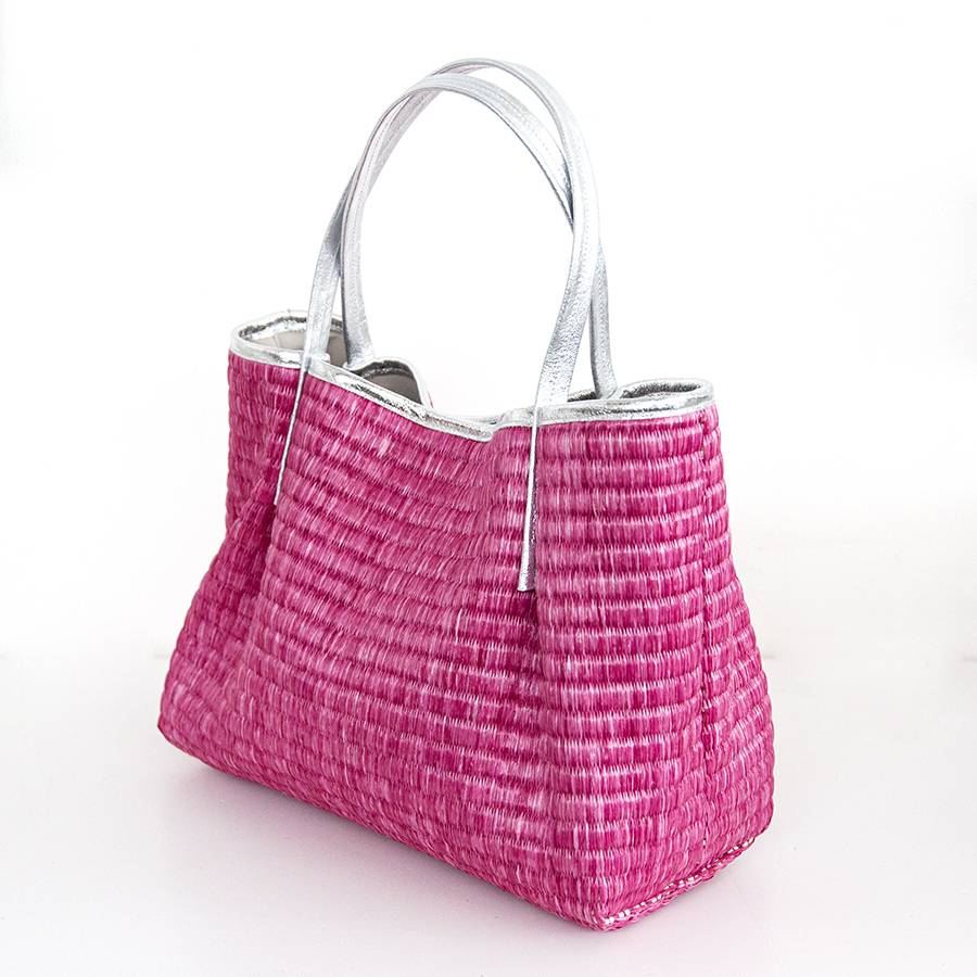 Laura Di Maggio ADIMA – shopping in pelle e paglia fucsia Outlet