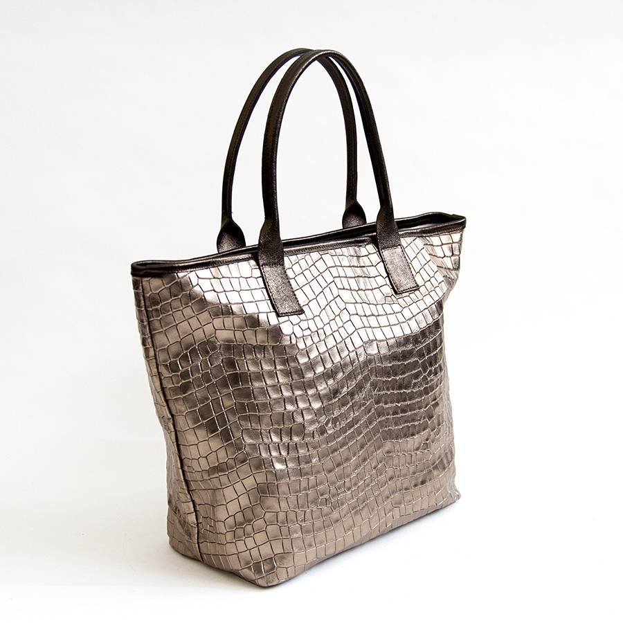 Laura Di Maggio ALTEA – shopping in pelle laminata stampa cocco Saldi