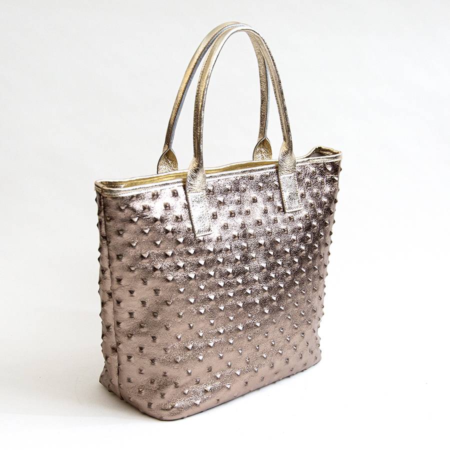 Laura Di Maggio ALTEA – shopping in pelle stampa chiodo bronzo Offerte