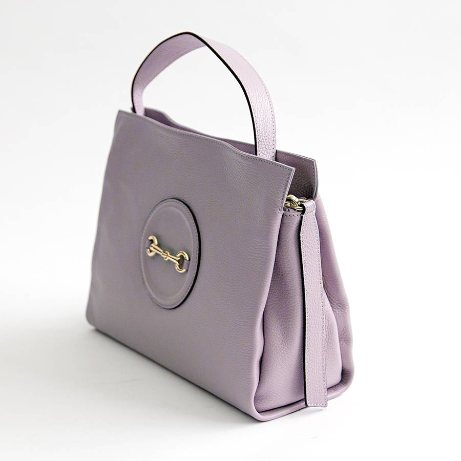Laura Di Maggio NAIA – borsa con morsetto in pelle lilla Saldi Di Fabbrica