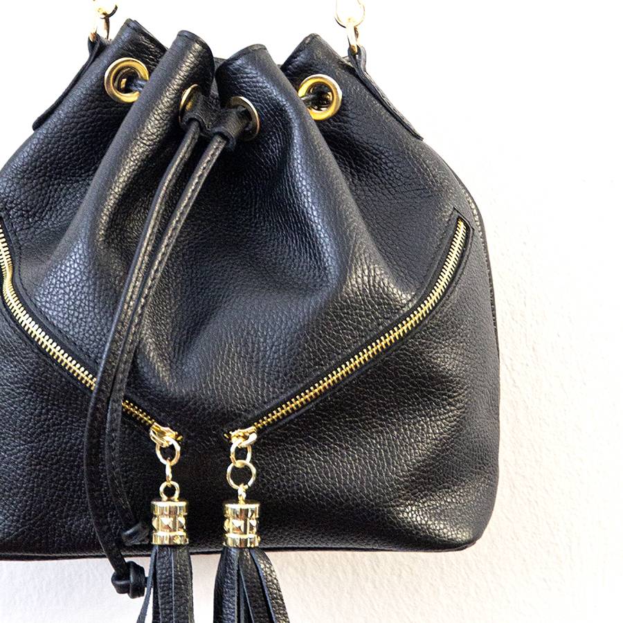 Laura Di Maggio BUCKET – secchiello in pelle nero Online Outlet