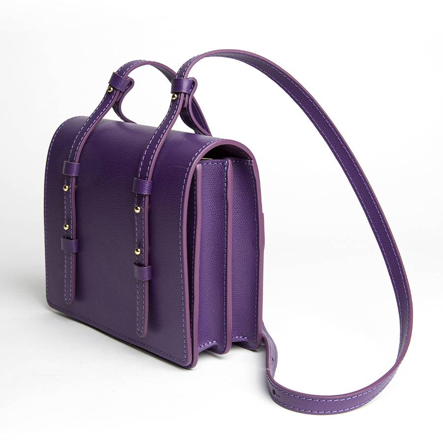 Laura Di Maggio LEA – Postina in pelle saffiano viola Sconti VIP
