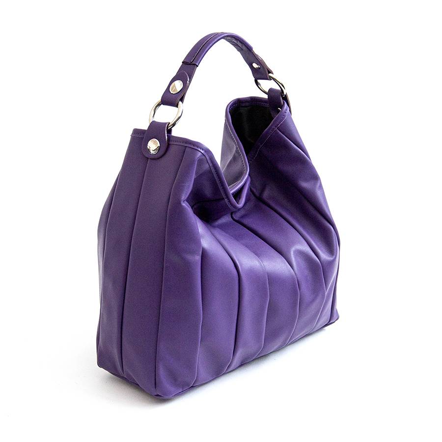 Laura Di Maggio TESSA SMALL – Sacca in pelle nappa trapuntata viola Sostegno trimestrale