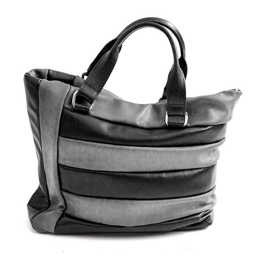 Laura Di Maggio TESSA TOTE – borsa in pelle nappa trapuntata grigia Super sconto