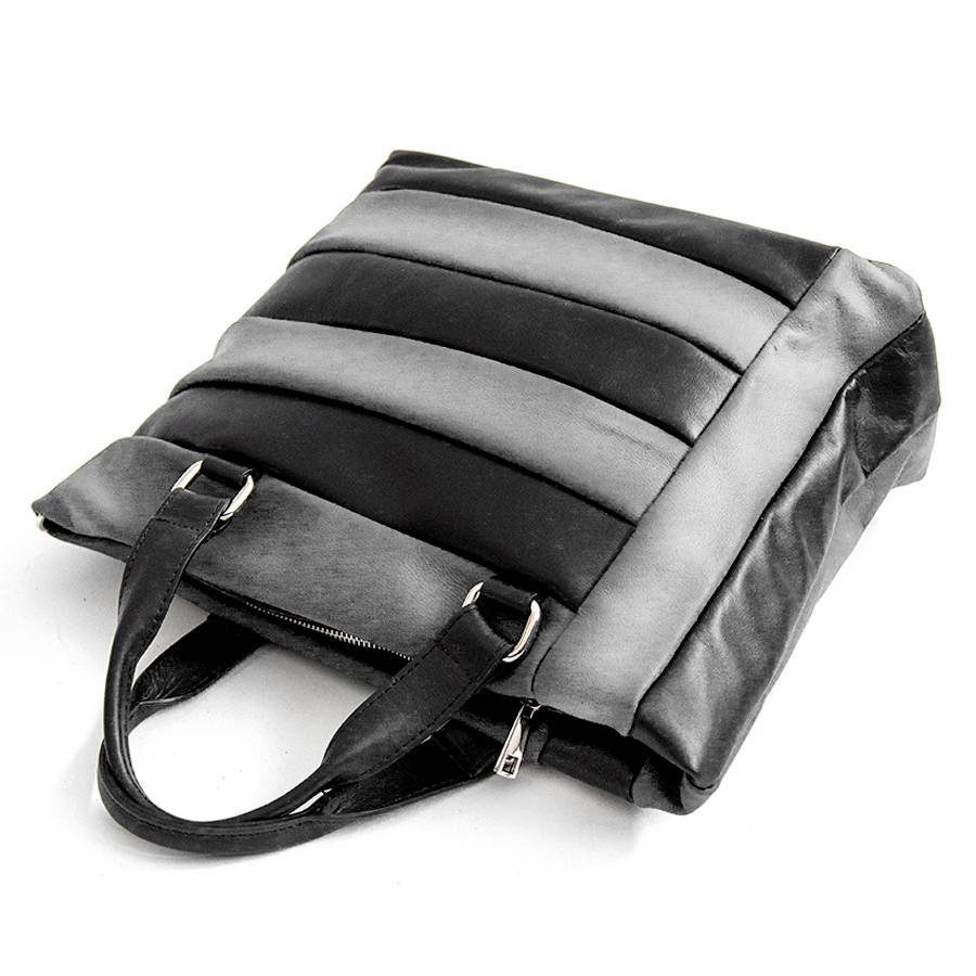 Laura Di Maggio TESSA TOTE – borsa in pelle nappa trapuntata grigia Super sconto