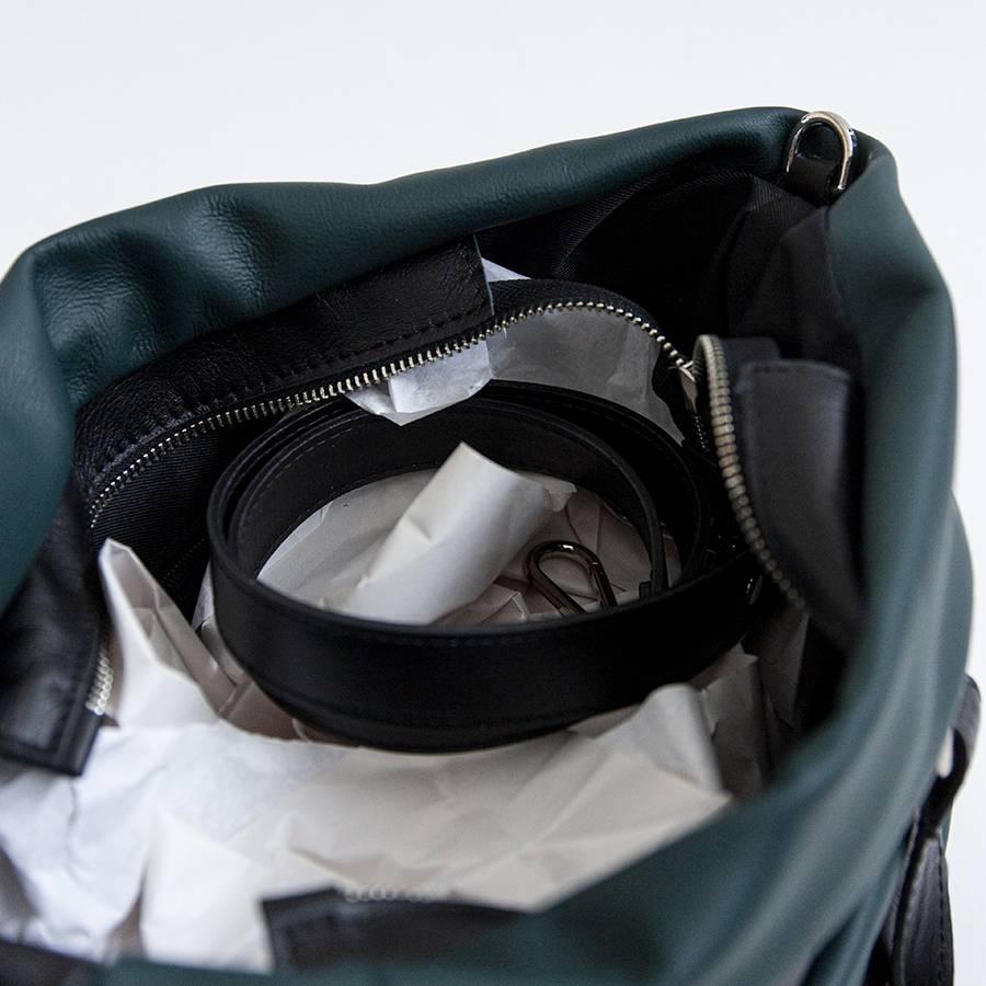 Laura Di Maggio TESSA TOTE – borsa in pelle nappa trapuntata petrolio Enormi sconti