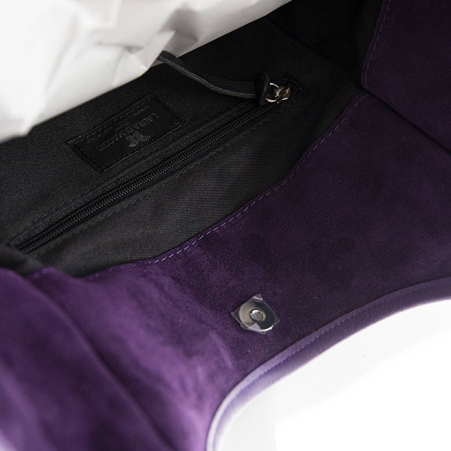 Laura Di Maggio CLEA – Sacca in camoscio e pelle viola In Linea