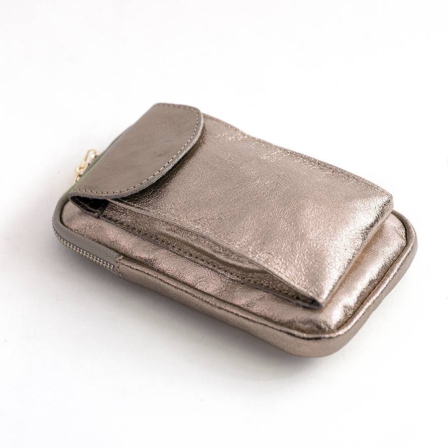 Laura Di Maggio PORTACELLULARE – pelle laminata bronzo Acquista Ora