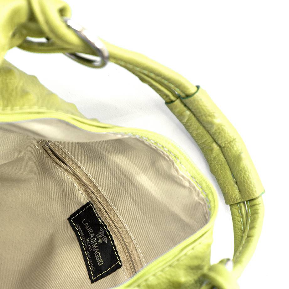 Laura Di Maggio ASIA – hobo bag in pelle stampa chiodo lime Affare Del Giorno