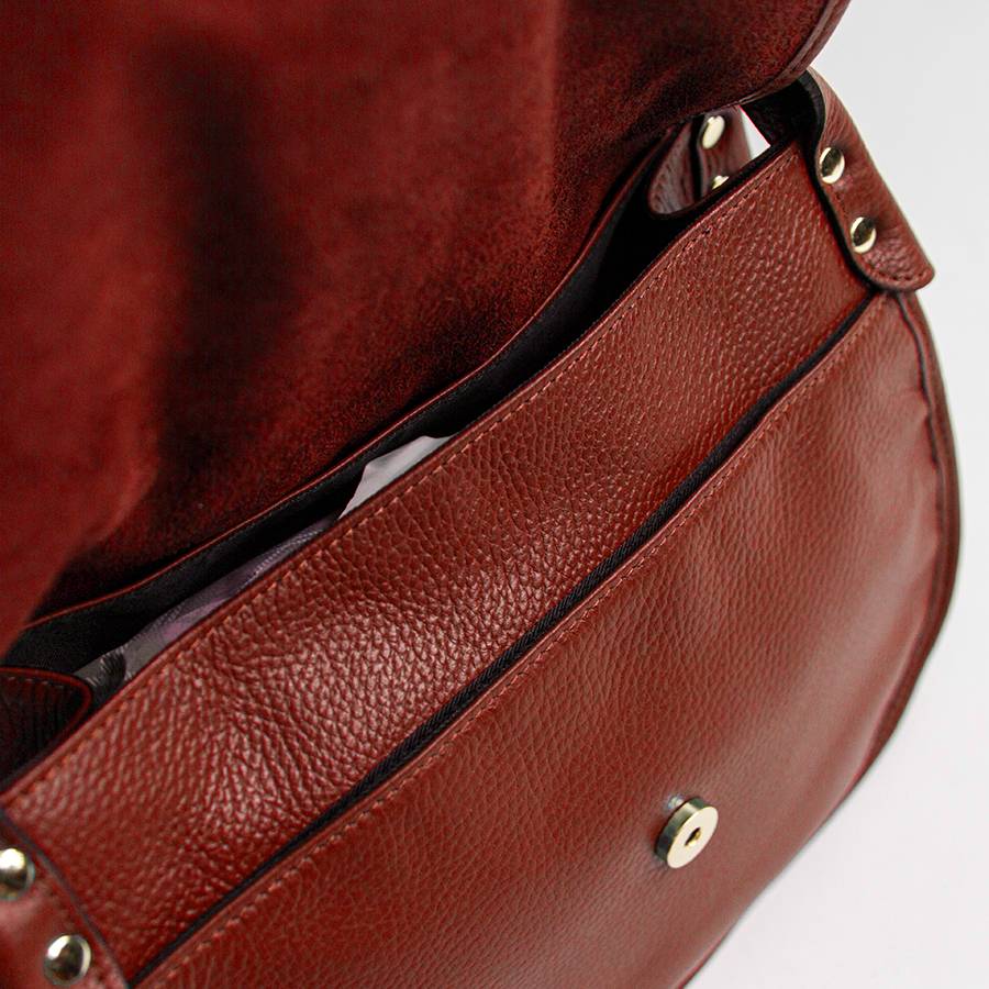 Laura Di Maggio SADDLE – postina in pelle e camoscio rubino Online