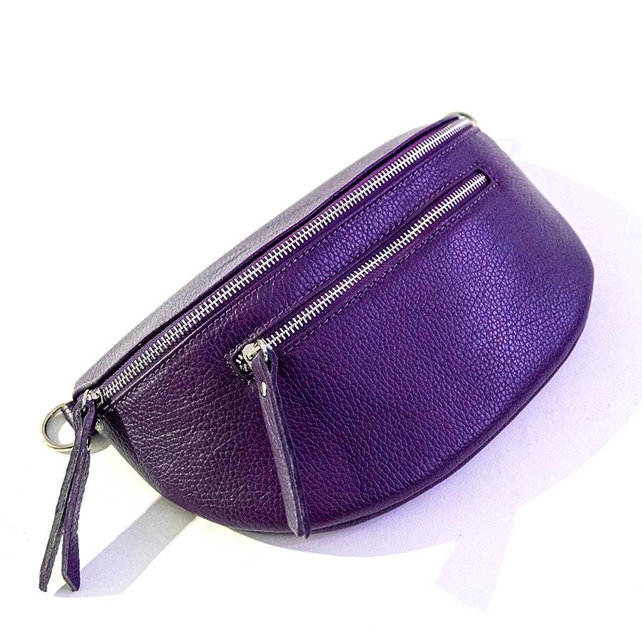 Laura Di Maggio MARSUPIO in pelle dollaro viola In Vendita