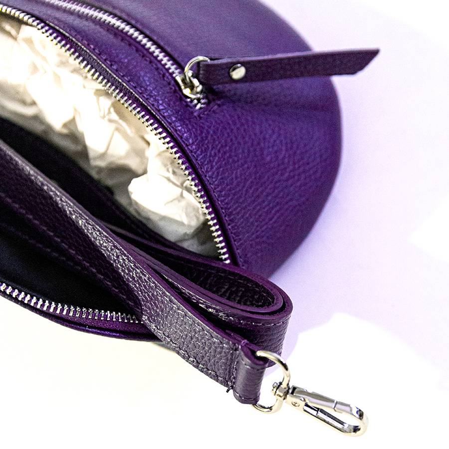 Laura Di Maggio MARSUPIO in pelle dollaro viola In Vendita