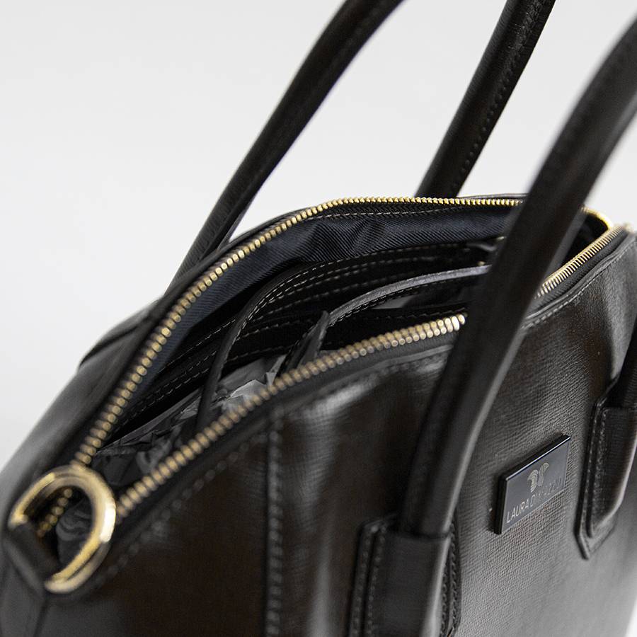 Laura Di Maggio ZAIRA – bauletto in palmellato nero Vendita Calda