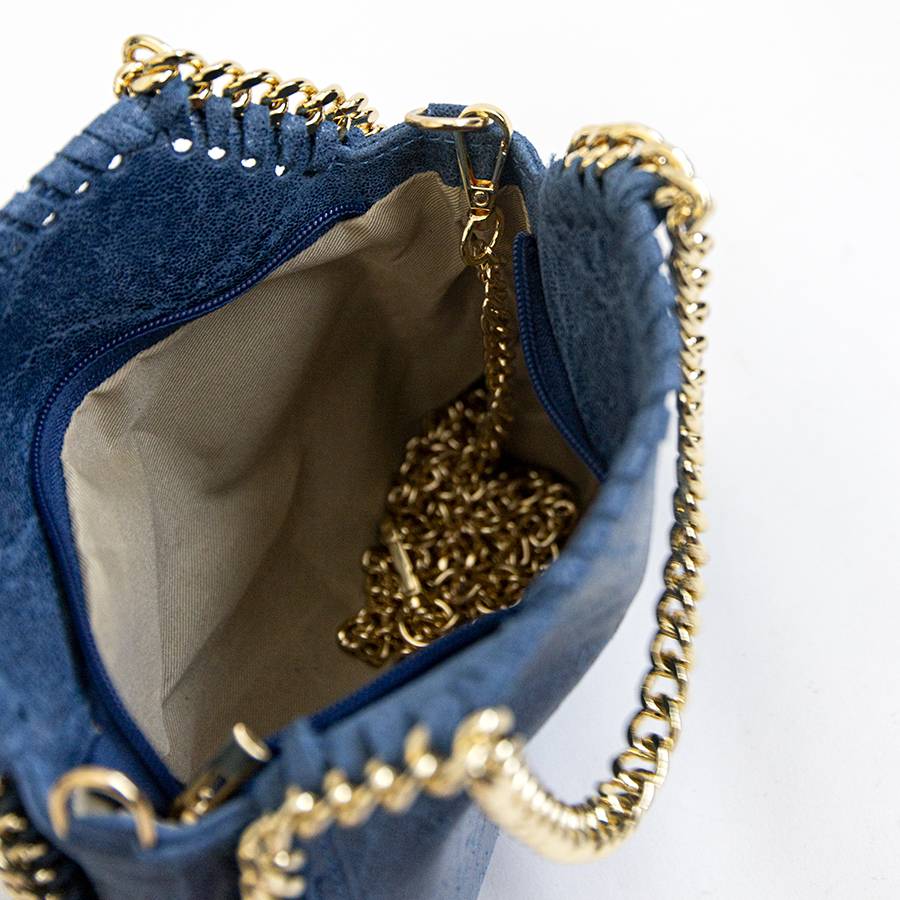 Laura Di Maggio LUMI – Borsa con catene in pelle vintage blu Saldi Di Fabbrica