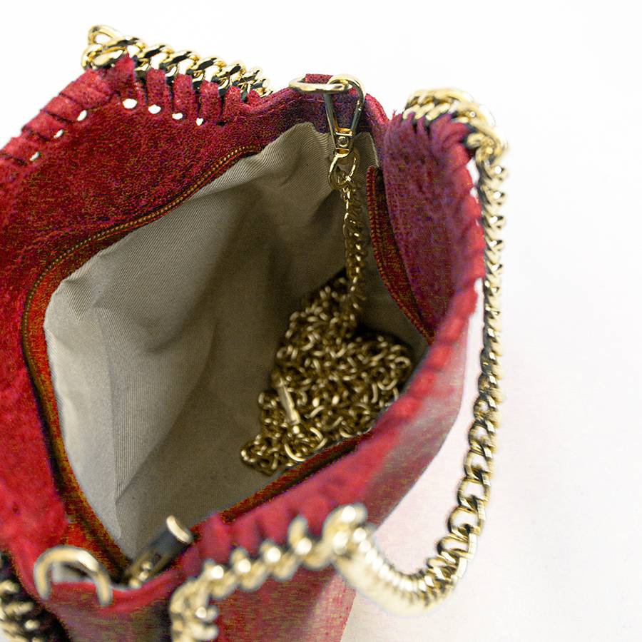 Laura Di Maggio LUMI – Borsa con catene in pelle vintage rossa Nuova