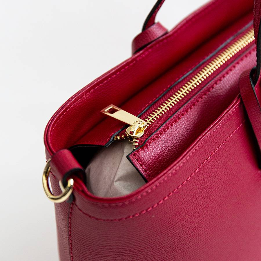 Laura Di Maggio NIKITA – Shopping in pelle saffiano rubino Negozio online di fabbrica