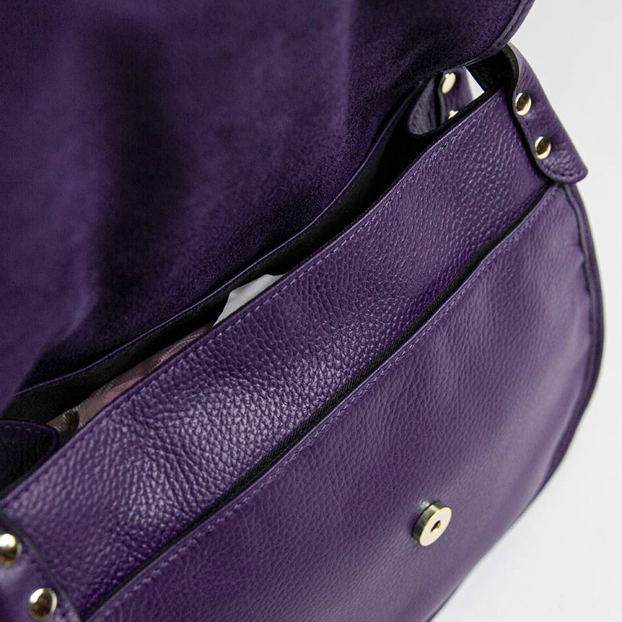 Laura Di Maggio SADDLE – postina in pelle e camoscio viola Offerta speciale