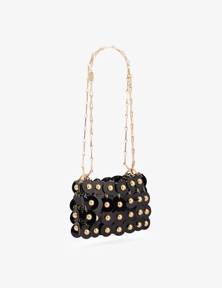 Rabanne Borsa Black Sparkle Nano Sphere Saldi Di Fabbrica