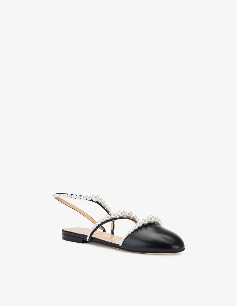 Mach & Mach Ballerine con perle a punta chiusa Sirene Nuovo
