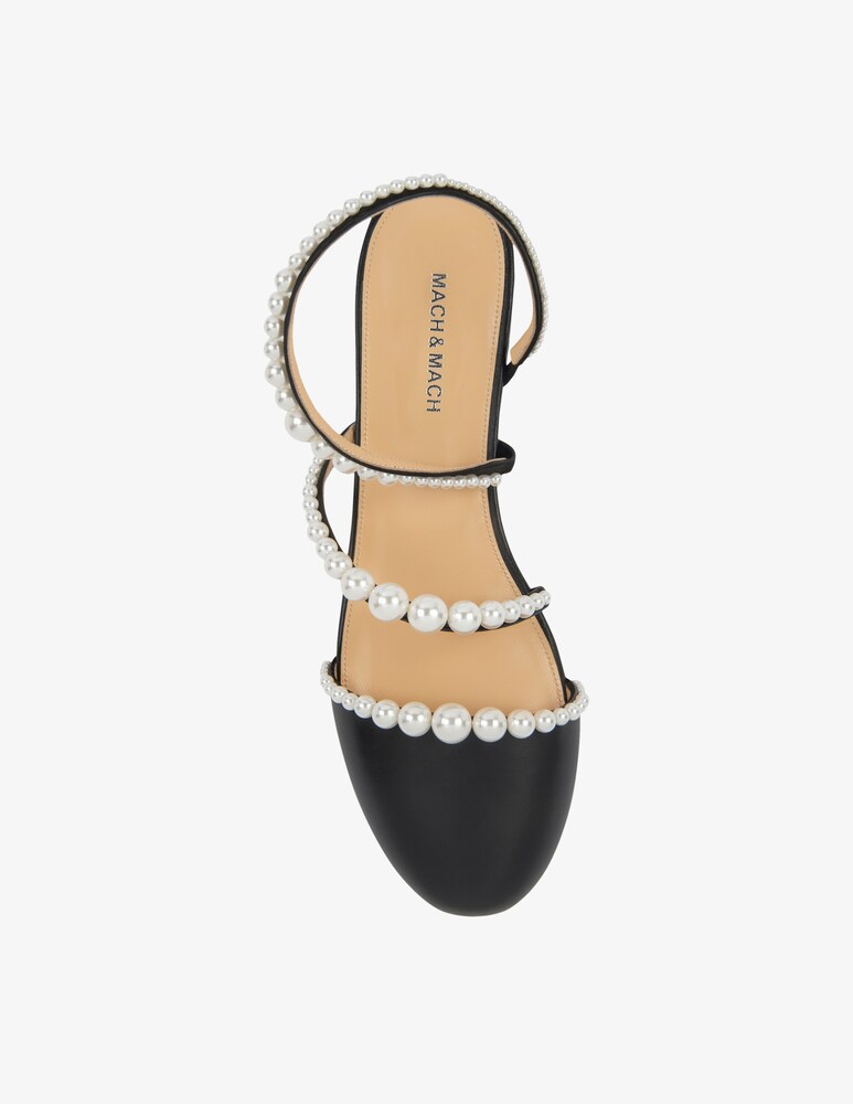 Mach & Mach Ballerine con perle a punta chiusa Sirene Nuovo