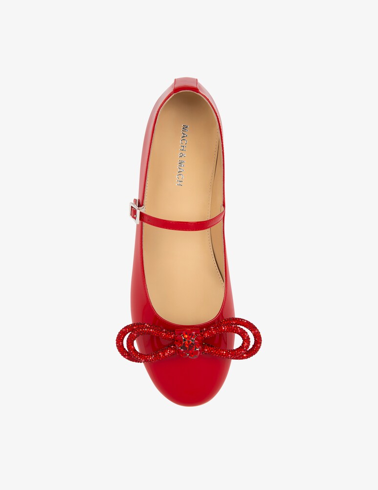 Mach & Mach Ballerine in vernice con doppio fiocco Qualità