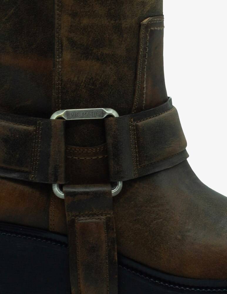 Vic Matié Stivale da sella biker in cuoio vintage Fino Al -60%