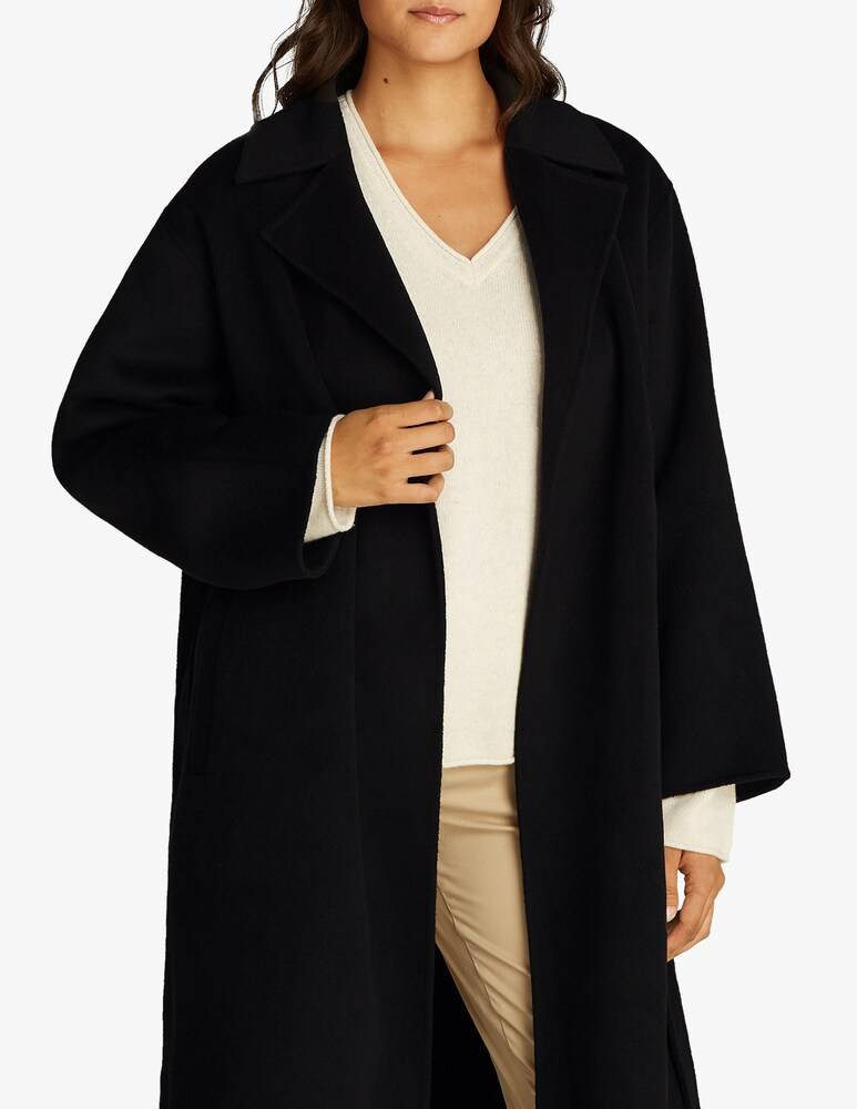 Calvin Klein Cappotto vestaglia lungo con cintura in lana In Saldo