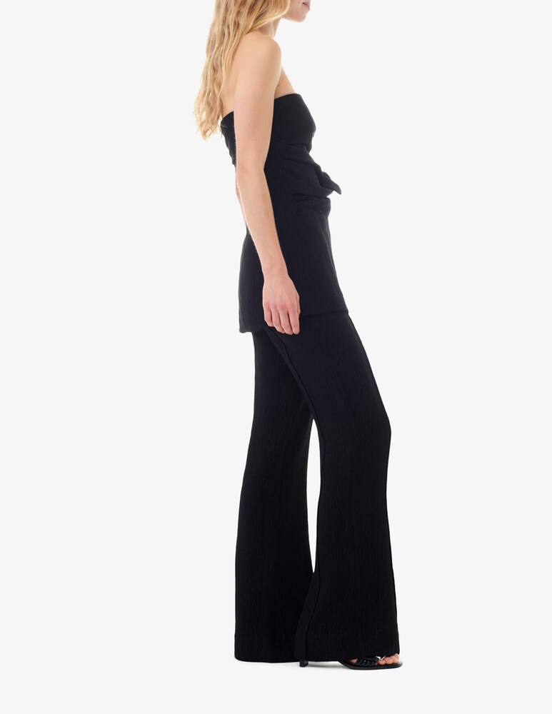 Ganni Pantaloni svasati in crêpe di viscosa stretch Saldi