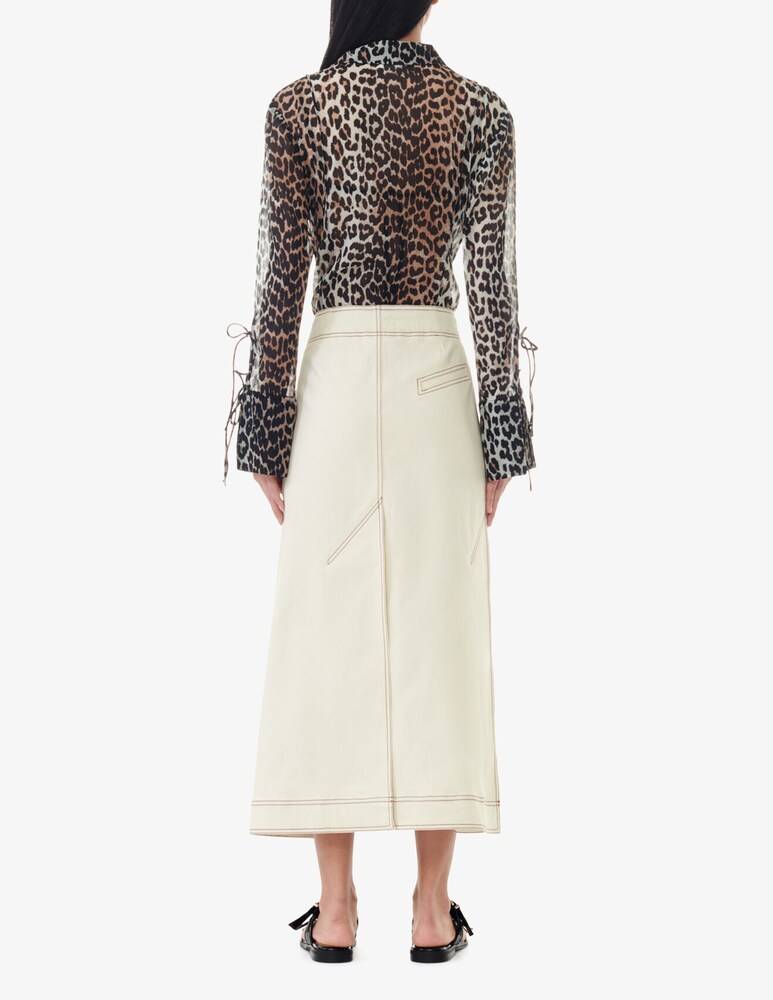 Ganni Camicia slim in chiffon stampato Offerte esclusive