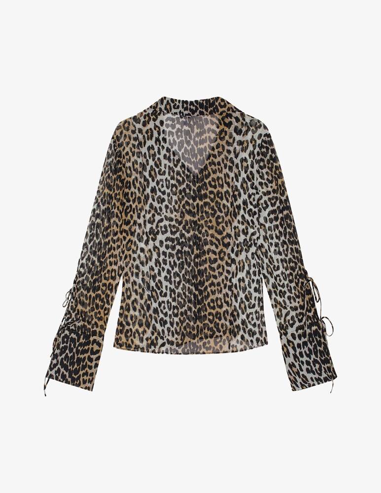 Ganni Camicia slim in chiffon stampato Offerte esclusive