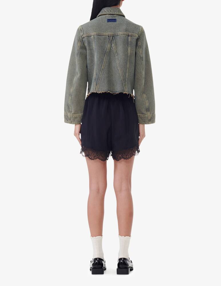 Ganni Shorts in habotai di viscosa elasticizzato Lightning offer